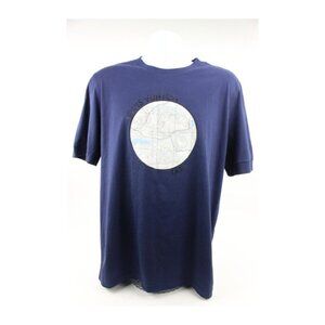 Louis Vuitton Men's Large Navy Paris Topographical Map Globe T-Shirt Tee Sh125lv